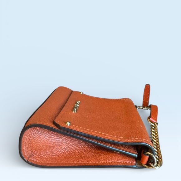 MMK Hayes Clutch Crossbody Orange Pebbled Leather Small - Picture 4 of 7